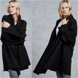 Frank & Eileen Drape Cardigan Coat Black L